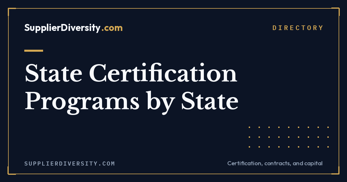 State MBE & WBE Certification Programs by State | SupplierDiversity.com